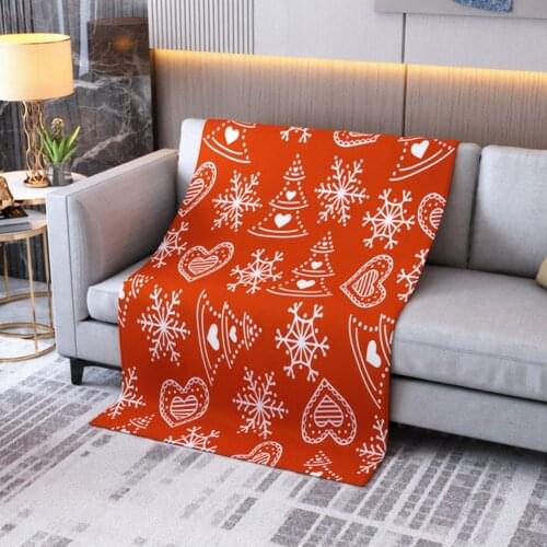 Beach Christmas Bath Towels Snowflake Air Conditioning Blanket Print Blanket For Home Decorative Hoousehold Textile