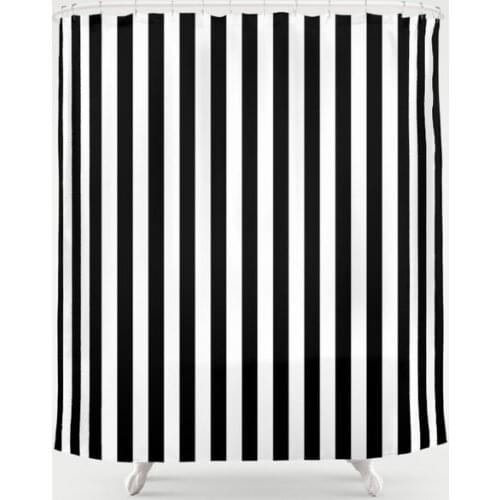 Stripe Black White Shower Curtain Waterproof Bathroom Decorations Polyester Bathroom Shower Curtain