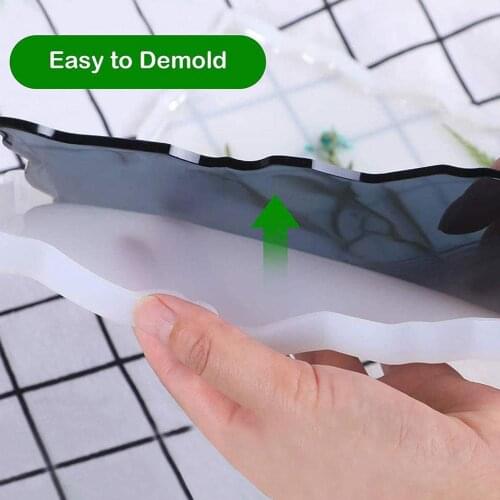 DIY Crystal Epoxy Mold Fruit Tray Rectangle Irregular Coaster Mold Resin Mold Large Silicone Tray Silicone P0M5