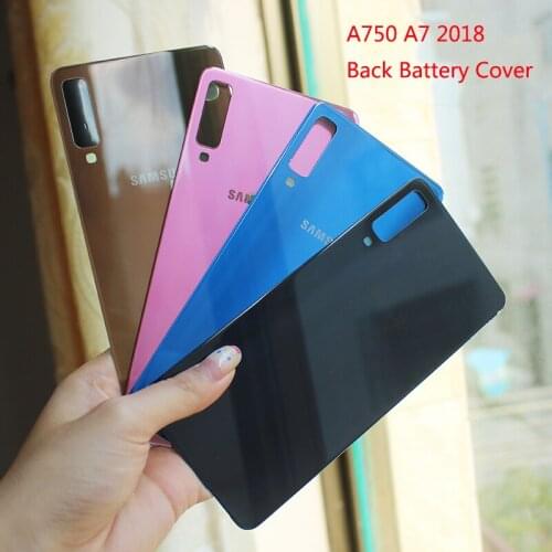 SAMSUNG Galaxy A7 2018 Back Battery Cover A750 Case SM-A750F A750F A750FN Rear Door Housing Glass Panel Replacement Parts & Logo