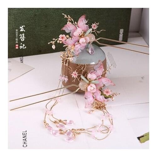 Antique Style Hairpin Chinese Headdress Butterfly Immortal Gas Tassels Hair Accessories Classical Hairpin Accessories GIRL