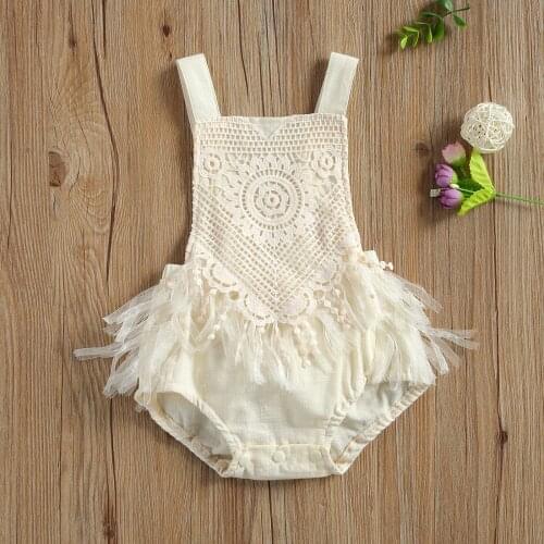 Cute Newborn Baby Lace Romper Infant Girl Sleeveless Toddler Cotton Sunsuits 0-24M Playsuits One-piece Childrens Clothing