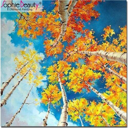 Sophie Beauty Full 5D Diy Diamond Painting Cross Stitch Trees in the sky Pattern Handcraft Embroidery Rhinestones Room Arts C259