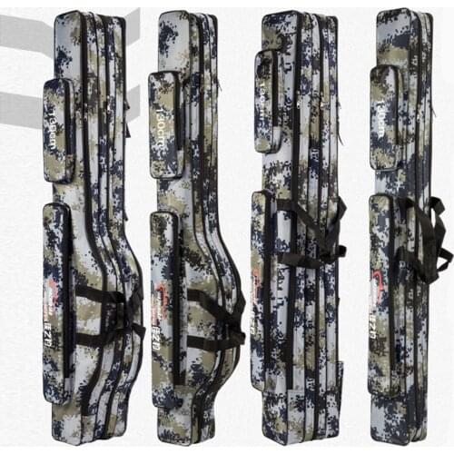 120/130cm Fishing Bag Rod Reel Lure Pole Tool 2/3 Layer Waterproof Fishing Gear Tackle Large Capacity Storage Organizer X161G