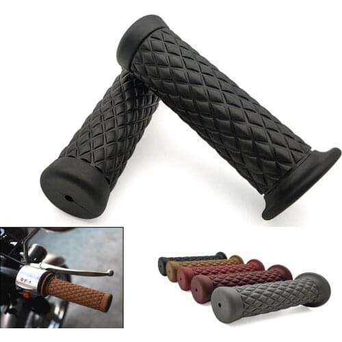 Universal 7/8'' vintage rubber motorcycle grip parts for cafe racer moto handlebar For Kawasaki Z750 Z1000 Z650 Z900 Z800 Z250