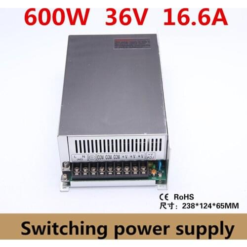High Quality 600W 36v 16.6A Switching Power Supply Driver Adapter Voltage Transformer for Led Strip Light, industry 110V/220V