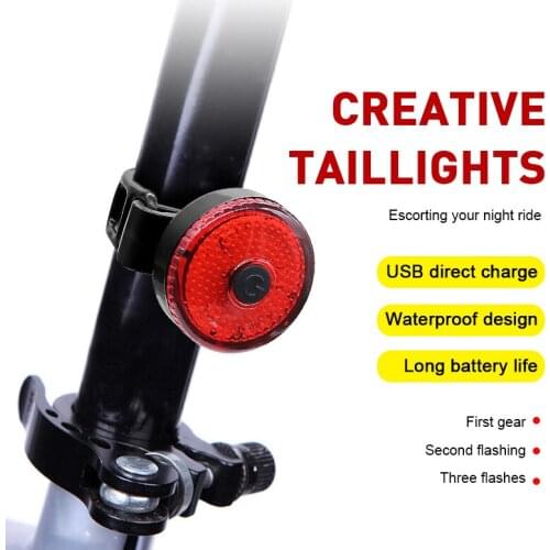Bicycle Taillight USB Rechargeable Waterproof LED Bike Rear Light Safety Warning Bike Bicycle Light Helmet Backpack Lamp Parts