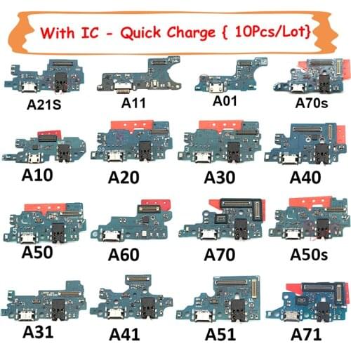10pcs/lot , USB Charging Dock Charger Connector For Samsung Galaxy A21 A12 A21S A40 A01 A11 A31 A41 A51 A71 A50 A70 20S A70S