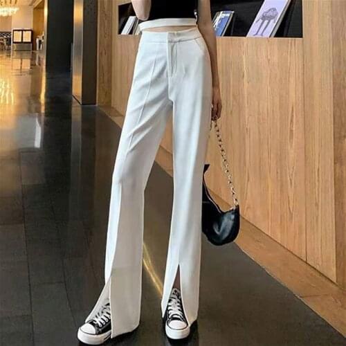 Split Wide Leg Pants WomenS Spring And Summer New Drape Suit Trousers High Waist Was Thin And Versatile Casual