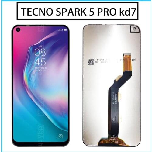 New LCD 6.6" For TECNO SPARK 5 PRO KD7 / TECNO SPARK 5 KD7H LCD Display + Touch Screen Digiziter Assembly With Tools