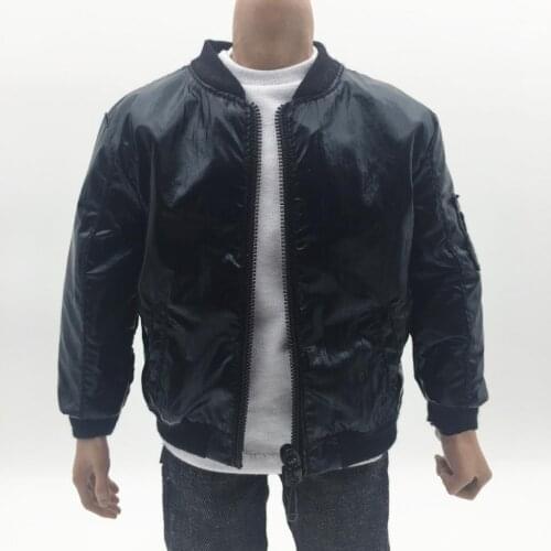 1/6 Scale Accessories Male Clothes Black Leather Coat Uniforms For 12'' Male Military Action Figure Body