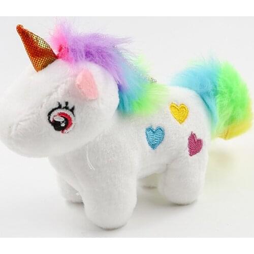 1PC Unicorn Plush Toy Soft Stuffed Popular Cartoon Unicorn Doll Animal Horse Toy Small Keychain Pendant Toys for Children Girls