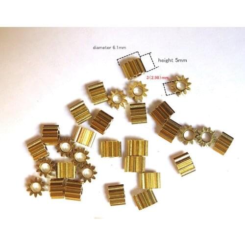 10PCS 0.5M 10T aircraft parts Gear 3mm 2.98mm close-fitting brass gear