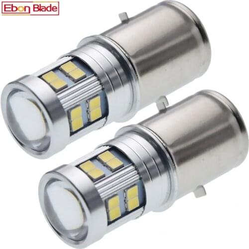 2Pcs 24 2835SMD Vintage Motorcycle LED Headlight Motorbike Moped Scooter ATV UTV Fog Headlamp Classic Old Car BA20S White 6000K
