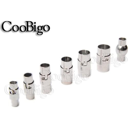 25pcs Metal 3mm~8mm Hole Magnetic Clasps Cord Lock For Paracord Bracelet Necklace Fashion Jewelry Beads Rope DIY Craft Parts