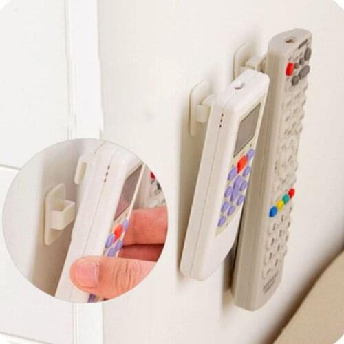 4Pcs/Set Strong Hanger Holder Plastic Hooks Sticky Hook Set Air Conditioner TV Remote Control Key Practical Wall Storage