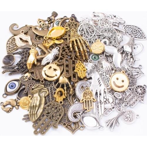 50g hot sale metal Human organs mixed charm pendant antique bronze bracelet necklace handmade jewelry making wholesale DIY