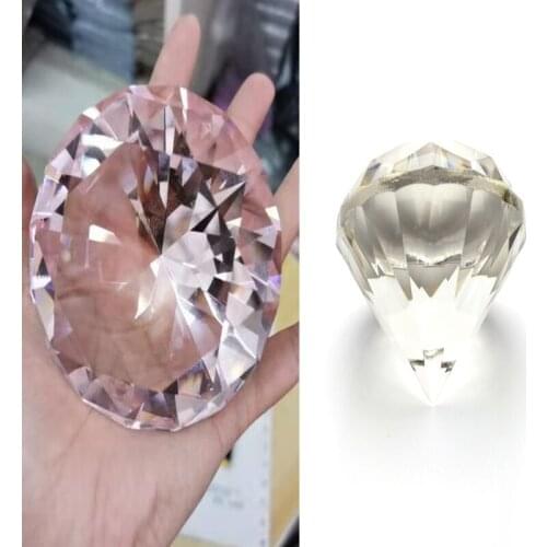 60mm/80mm Diamond Shaped Crystal Clear Sparkling Glass Gem Model Hand Show Shooting Props Diamond Jewelry For Nail Salon Charms