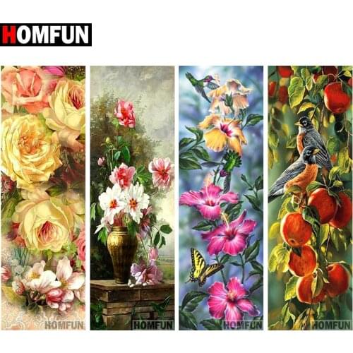 HOMFUN Diamond Painting Cross Stitch "Rose flower" Full Square Round Diy 5d Diamond Embroidery Picture Rhinestone Art Gift