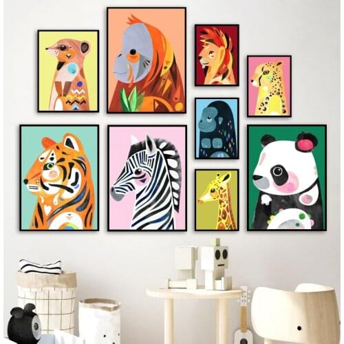 DIY Diamond Painting Cartoon Watercolor Tiger Zebra Lion Cross Stitch Full Drill Diamond Mosaic Rhinestone Diamond Embroidery