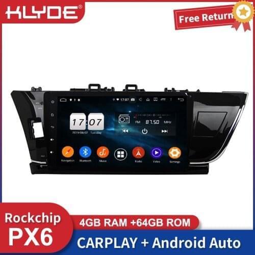 Klyde 10.1" PX6 Car Android Auto Radio Multimedia Player For Toyota Corolla 2015 GPS Navigation Carplay Bluetooth DSP Head Unit