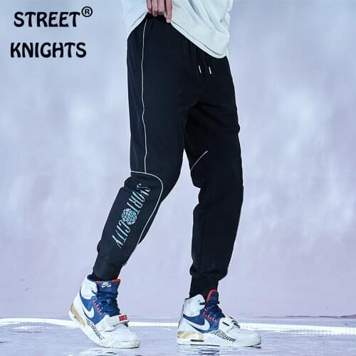 Mens 2021 Summer New Casual Hipster Loose Casual Trousers With Colorful Reflective Printing Men 90% Polyester Street Trousers