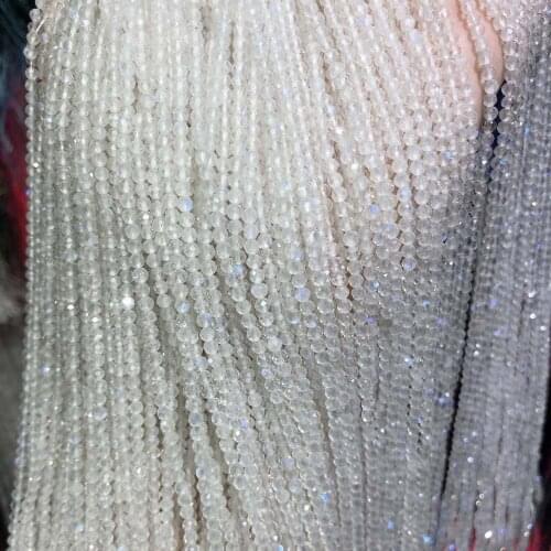 Natural Stone Blue Moonstone Beads Small Section Loose Beads for Jewelry Making DIY Necklace Bracelet Exquisite Gifts for Women