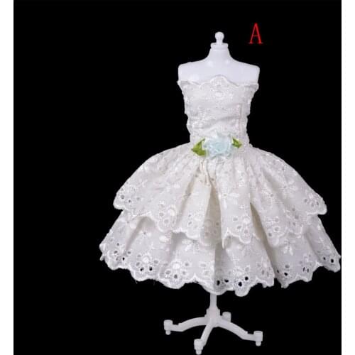 One Piece Quality Party Elegant Princess Dresses for Wedding Clothing Clothes Doll Accessories White For Doll