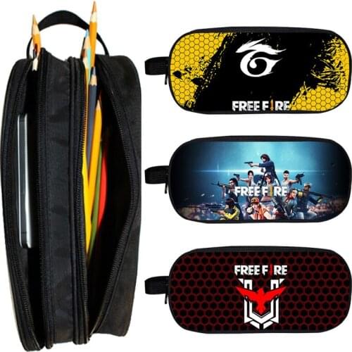 3D Print Free Fire Garena Pencil Case kids Functionary Pen Bag Student Cartoon Pencil Box Stationery Bag Women Cosmetic Bag gift