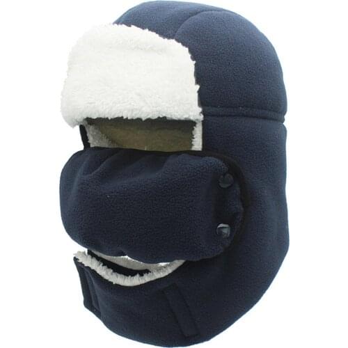 Connectyle Boys Girls Kids Warm Chunky Trapper Hood Hat Sherpa Lined Windproof Balaclava Winter Russian Hats with Face Mask