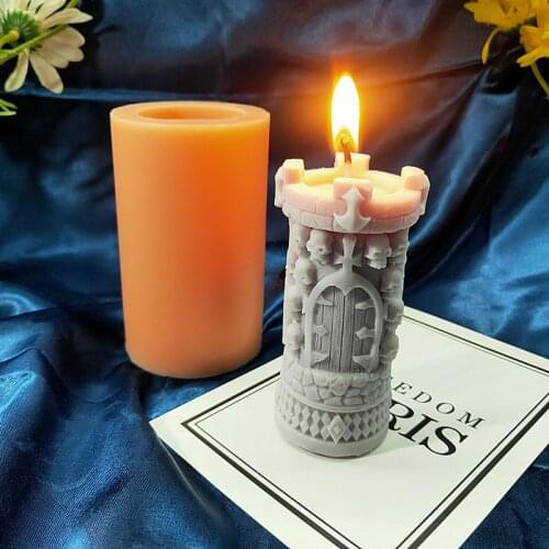Halloween Party Skull Tower Candle Mold DIY Resin Silicone Clay Wax Mould
