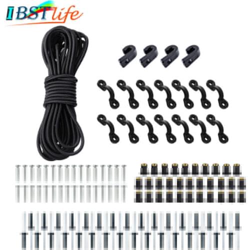 Kayak Expanded Deck Rigging Kit Elastic Rope Bungee Nylon C and J Buckle Tie Down DIY for Canoes Boat Marine Accessories