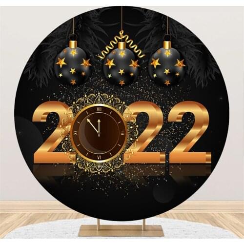 Circular Round New Year 2022 Celebration Backdrop Photography Circle Background Merry Christmas Party Decor Baby Welcome
