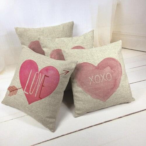 Lovely Cushion Cover Cotton Linen Pillow Case XOXO Sex Cushion Covers Car Decorative Pillows Lovers decorative-throw-pillows