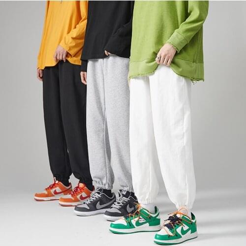 2021 Mens Solid Casual Ankle-length Pants Woman Fashion Oversize Trousers Harajuku Streetwear Pants