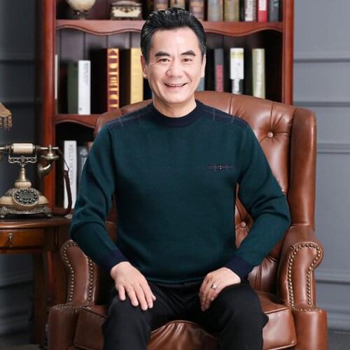 Men Autumn Cashmere Sweater Pullovers Male Long Sleeve Casual O-Neck Striped Wool Sweater Free Shipping