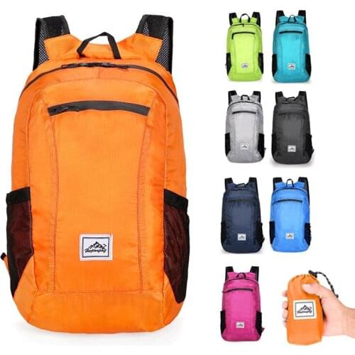 Men Portable Folding Backpack Women Outdoor Hiking Ultralight Travel Backpacks 20L Waterproof Camping Foldable Bags