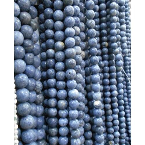 Natural Stone Blue Coral Beads In Loose 15" Strand 6 8 10 12 MM