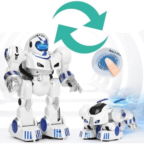 RC Robot Deformation Remote Control Dinosaur Intelligent Fingerprint Robot Dragon Puzzle Childrens Toys Christmas Gifts