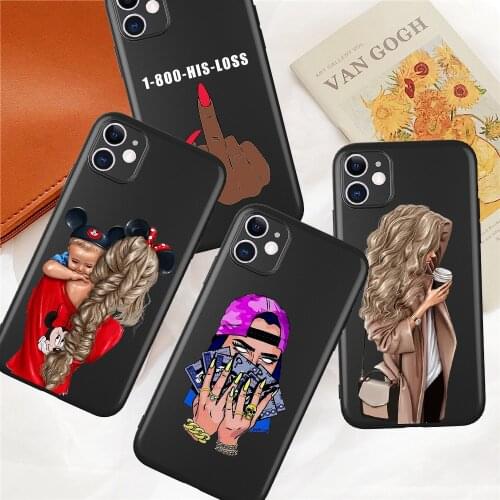 Luxury Girl Make Money Coffee Phone Case for IPhone 12 Mini 5 6 6S 7 8 SE Plus X XS XR 11 Pro Max Coque Funda Silicone Cover