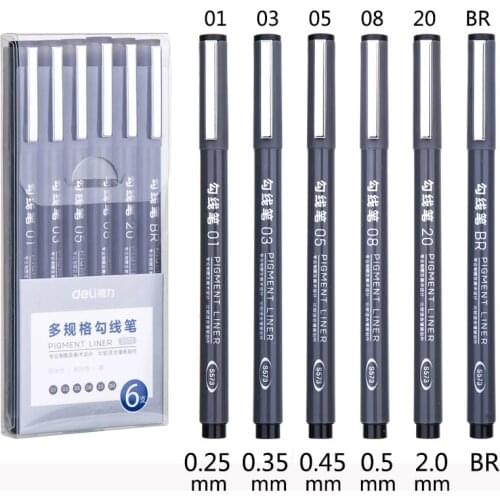 Black Pigment Liner Micron Pens Neelde Drawing Pen Professional Sketching Markers For Drawing Manga Architectur Aritist Supplies