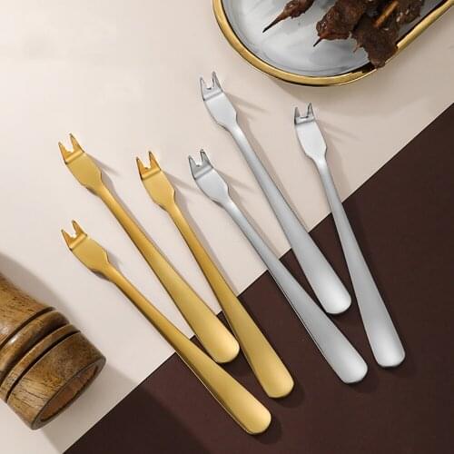 Stainless Steel Meat Fork Dinner Fruit Dessert Long Cutlery Forks Bbq Meat Fork Kitchen Accessories Tools