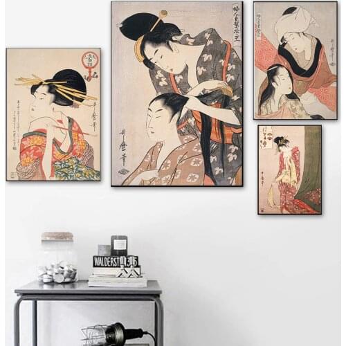 Vintage Oriental Art Prints Painting Pictures Wall Art Geisha Japanese Tsuchiya Koitsu Modular Nordic Canvas Posters Home Decor