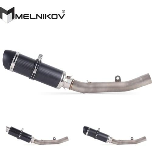 Motorcycle Full System Exhaust Muffler Modified Middle Link Pipe Slip On For Kawasaki Z800 Z800E ZR800A 2013 To 2018 Exhaust
