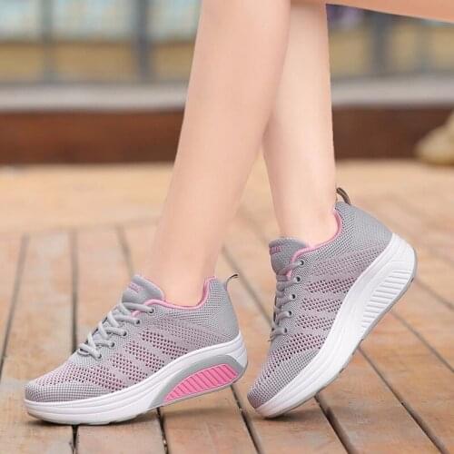 VTOTA Designer Sneakers Women Platform Casual Shoes Platform Wedges Shoes Basket Femme Breathable Mesh Trainers Zapatos Mujer
