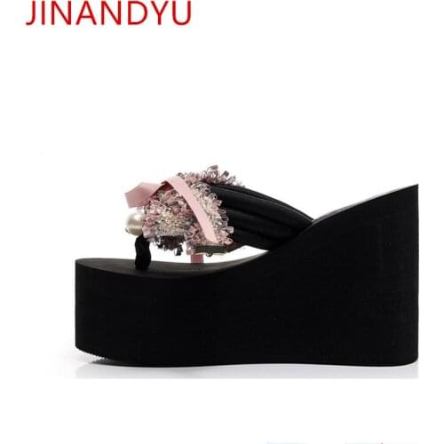 Size 41 Flip Flops Girl Slipper 11/8/6/3cm High Heel Wedges Womens Platform Shoes for Women 2021 Sandals Wedge Woman Slippers