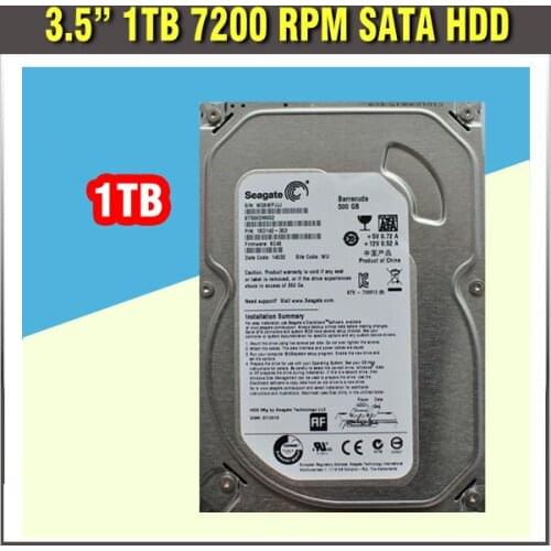 HDD 1TB SATA 3.5 (1000G) 7200RPM Hard Disk Drive for CCTV DVR or Computer PC with hight quality HDD