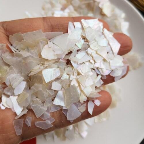 100g/lot Natural White Crushed Mother of Pearl shell for DIY Jewelry Crushed MOP Pearl shell for fake nails