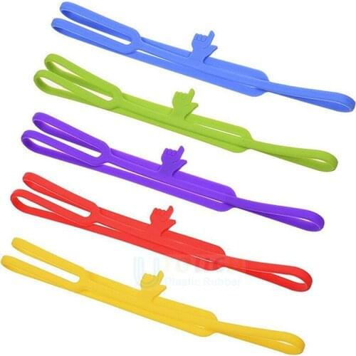 3pc Fun Finger Notebook Page Bookmark Bundled Silicone Storage Belt Flexible Bookmark Stretch Elastic Silicone Ring Student Gift