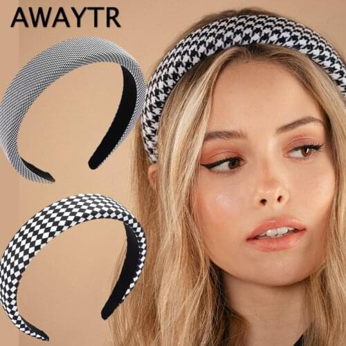 AWAYTR Fashion Hairband Solid Print Filling Headbands Girls Hair Hoop Bezel New Headdress Hair Bands Women Hair Accessories